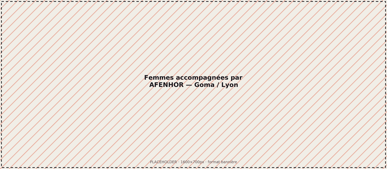 [Photo à remplacer : femmes accompagnées par AFENHOR — Goma / Lyon]
